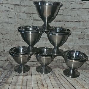 Vollrath 47578 Stainless Steel Gadroon BaseShrimp Top, Bowl. Set‎ of 6